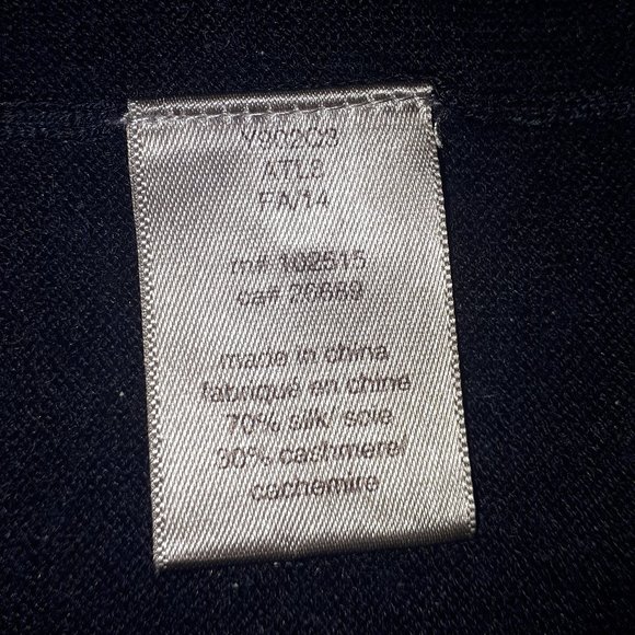 John Varvatos Artisan Dark Navy Cashmere Silk Knit Henley (Large - Xlarge) - Picture 5 of 6